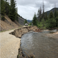 Washout with no vehicle access.